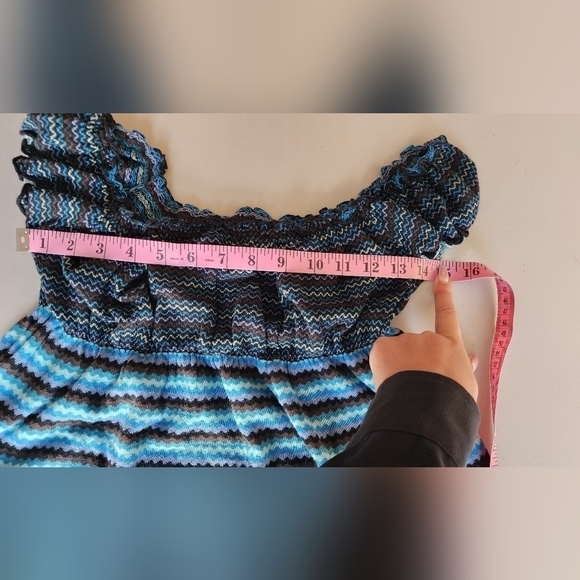 Free People Women's Blue and black striped shirt size S. - Picture 4 of 7